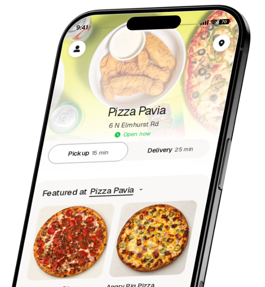 Pizza Pavia app preview